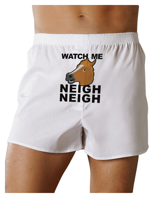TooLoud Watch Me Neigh Neigh Front Print Boxer Shorts-Boxer Shorts-TooLoud-White-Small-Davson Sales