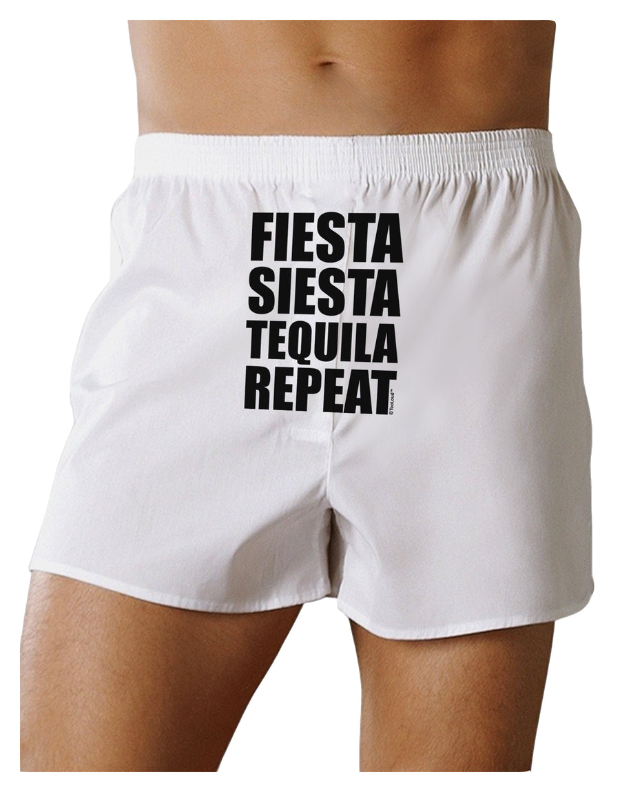 Fiesta Siesta Tequila Repeat Front Print Boxer Shorts by TooLoud-Boxer Shorts-TooLoud-White-Small-Davson Sales