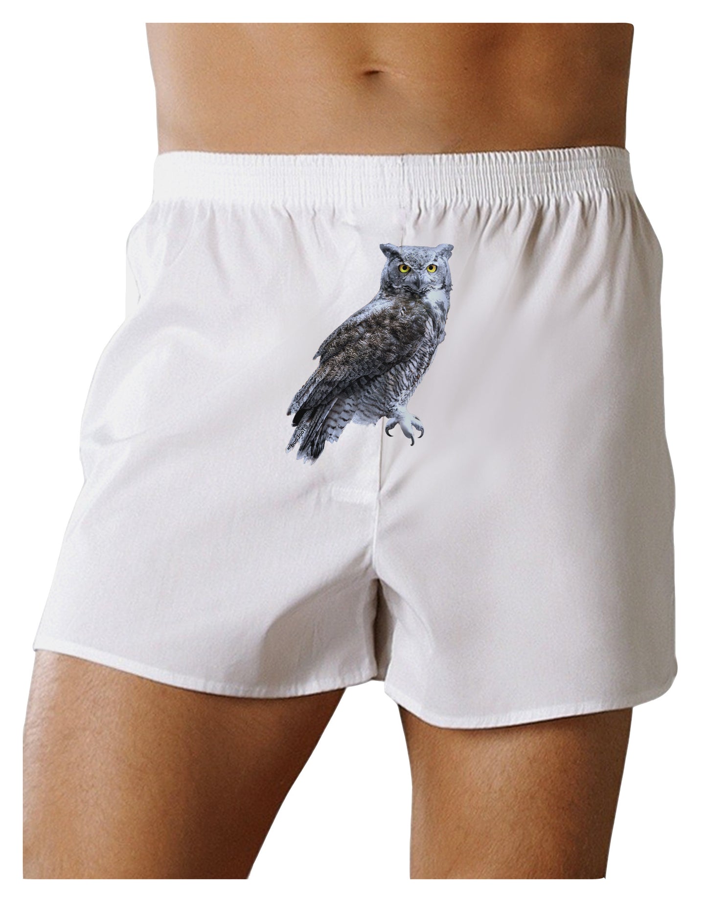 Great Horned Owl Photo Front Print Boxer Shorts-Boxer Shorts-TooLoud-White-Small-Davson Sales