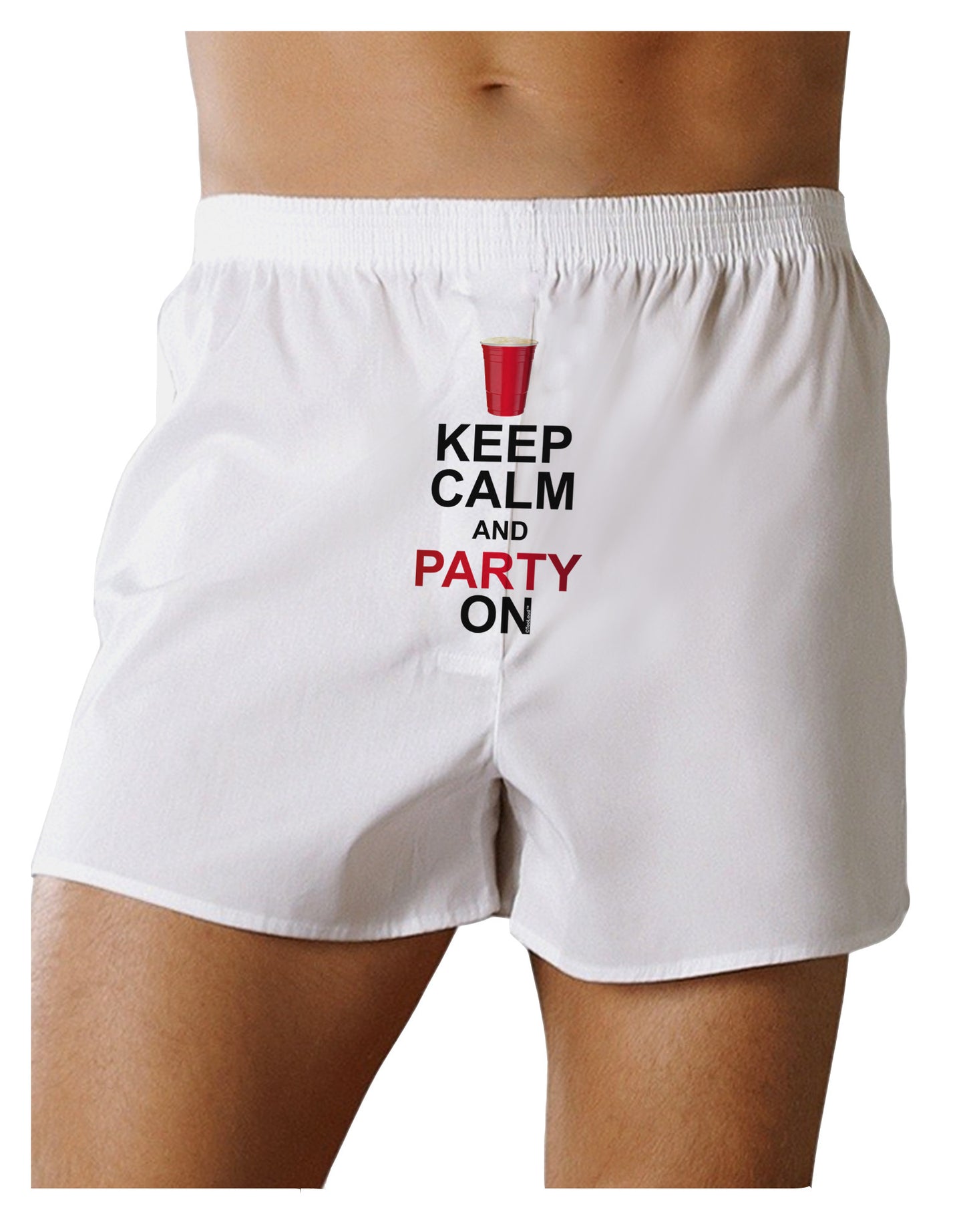 Keep Calm - Party Beer Front Print Boxer Shorts-Boxer Shorts-TooLoud-White-Small-Davson Sales