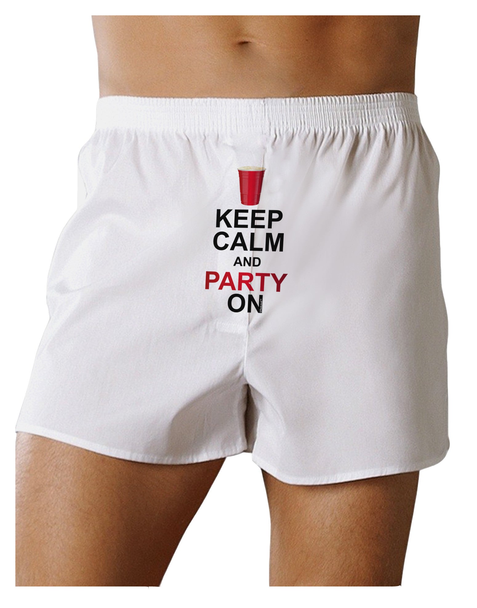 Keep Calm - Party Beer Front Print Boxer Shorts-Boxer Shorts-TooLoud-White-Small-Davson Sales