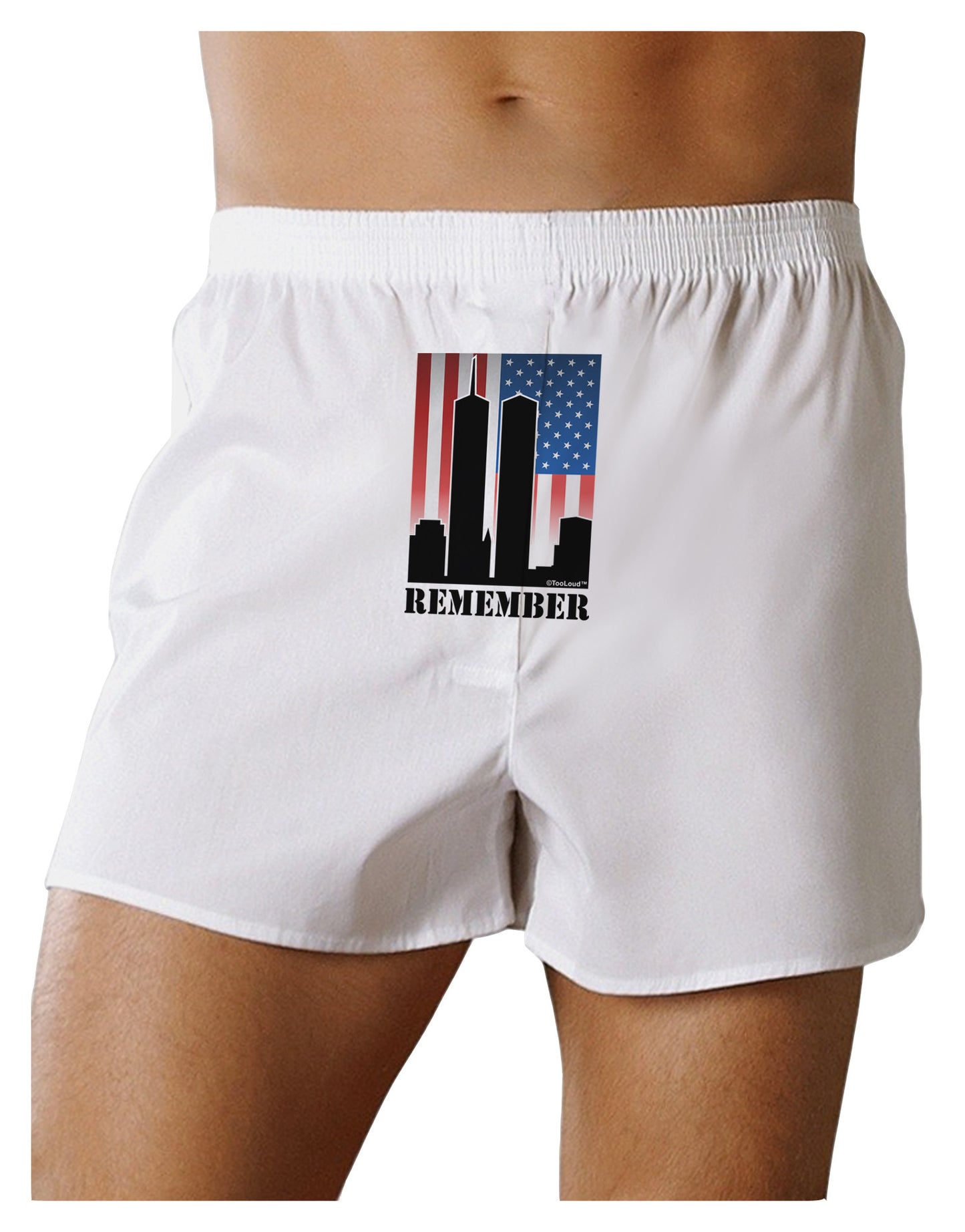 TooLoud Twin Towers Remember Front Print Boxer Shorts-Boxer Shorts-TooLoud-White-Small-Davson Sales
