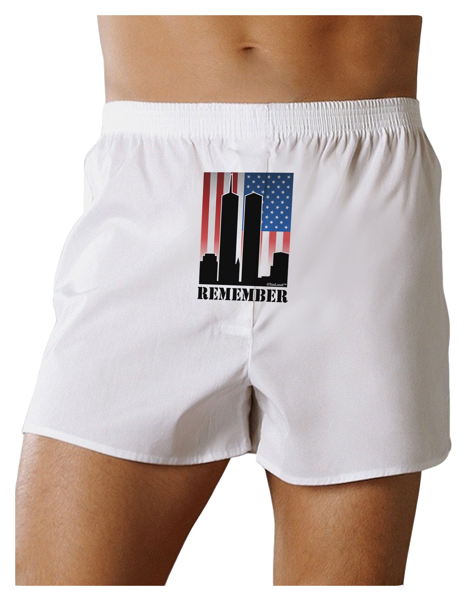 TooLoud Twin Towers Remember Front Print Boxer Shorts-Boxer Shorts-TooLoud-White-Small-Davson Sales