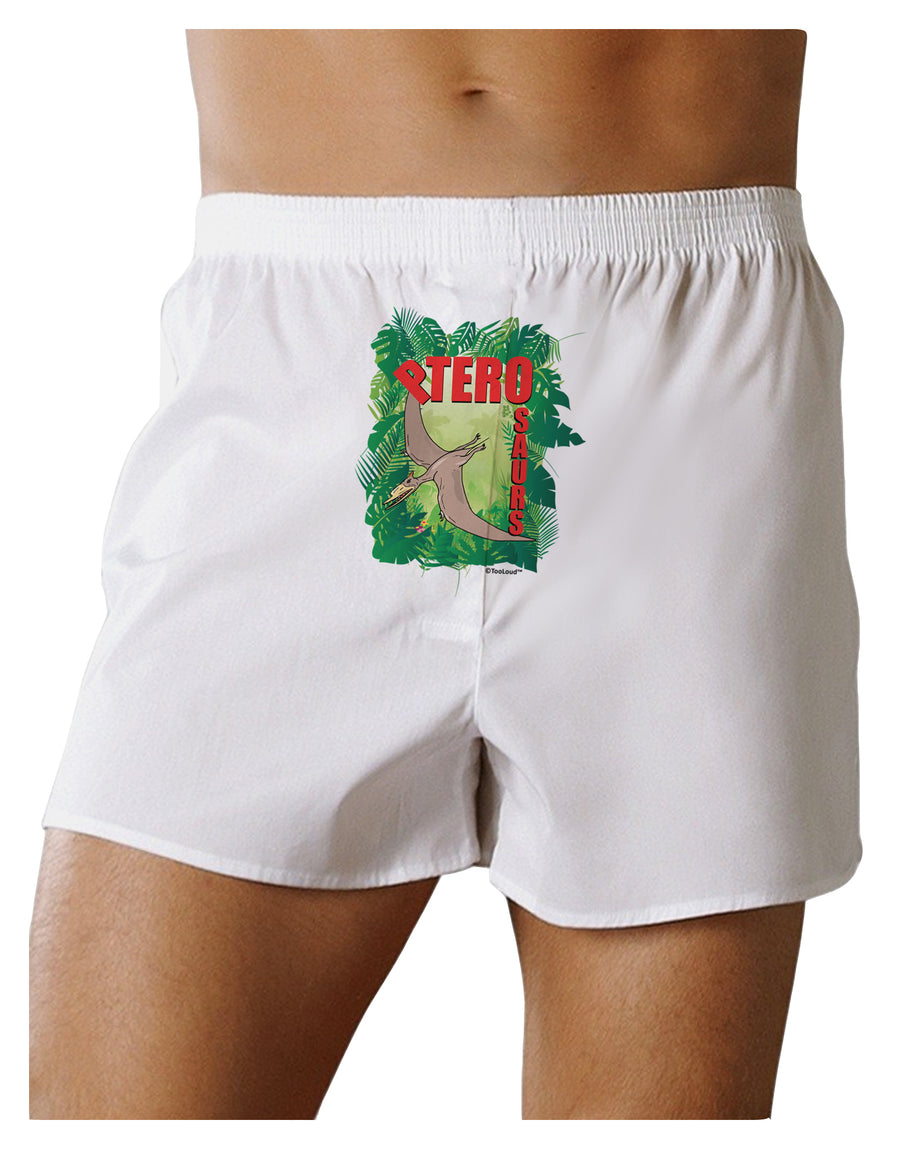 Pterosaurs - With Name Front Print Boxer Shorts by TooLoud-Boxer Shorts-TooLoud-White-Small-Davson Sales