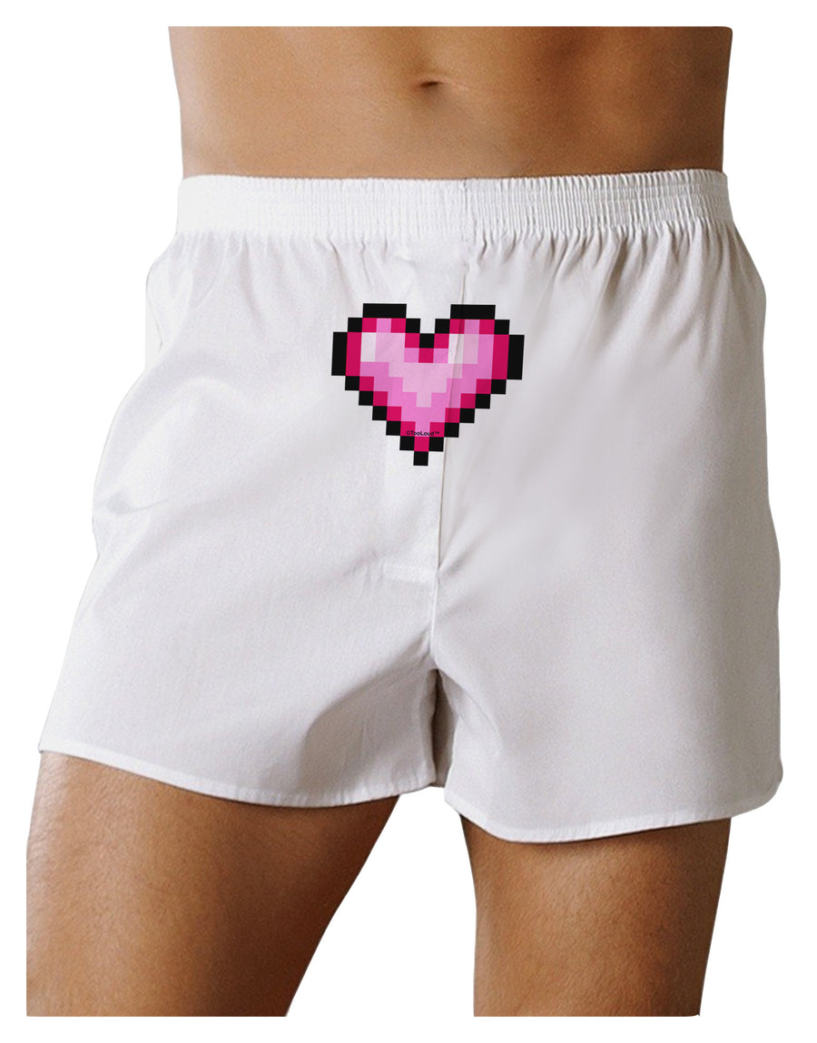 Pixel Heart Design B - Valentine's Day Front Print Boxer Shorts by TooLoud-Boxer Shorts-TooLoud-White-Small-Davson Sales