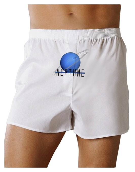 Planet Neptune Text Front Print Boxer Shorts-Boxer Shorts-TooLoud-White-Small-Davson Sales