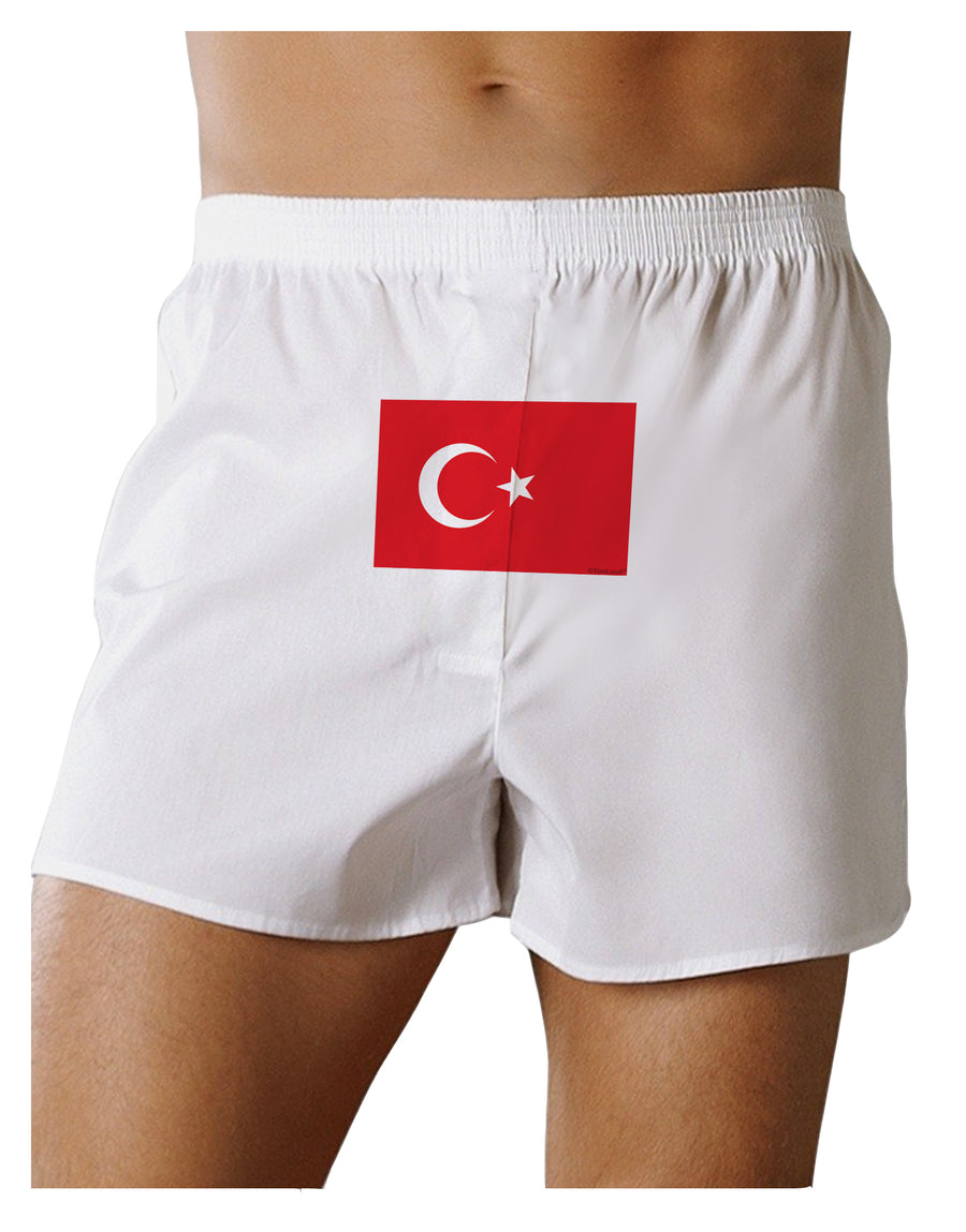 Turkey Flag Front Print Boxers Shorts by TooLoud-Boxer Shorts-TooLoud-White-Small-Davson Sales