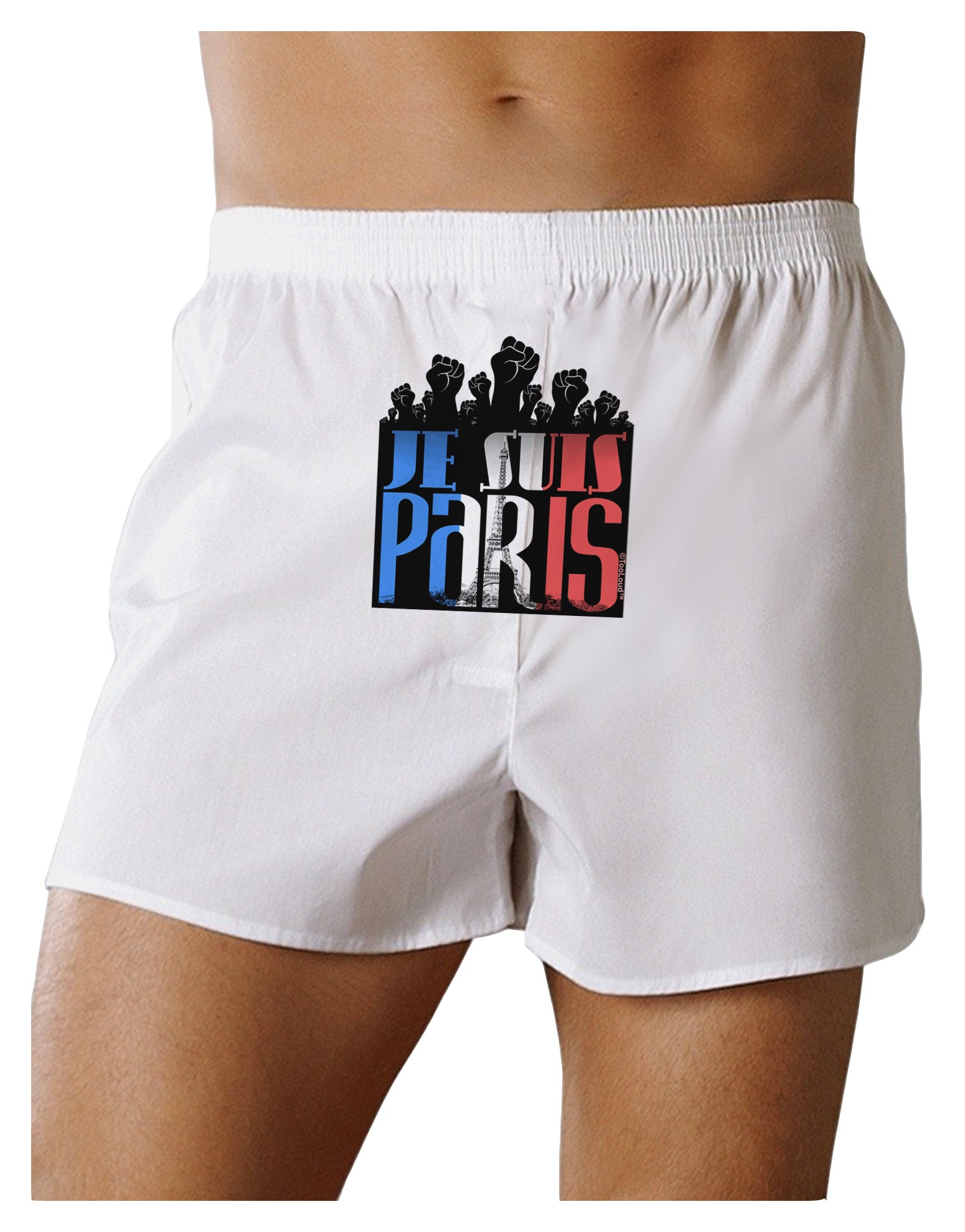 Je Suis Paris - Strong Front Print Boxer Shorts by-Boxer Shorts-TooLoud-White-Small-Davson Sales