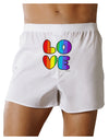 Rainbow LOVE Text Front Print Boxer Shorts by TooLoud-Boxer Shorts-TooLoud-White-Small-Davson Sales