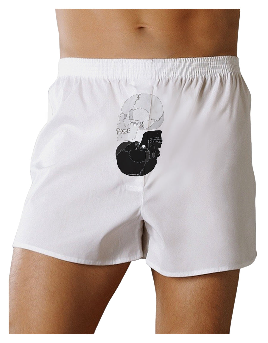 White And Black Inverted Skulls Front Print Boxers Shorts by TooLoud-Boxer Shorts-TooLoud-White-Small-Davson Sales