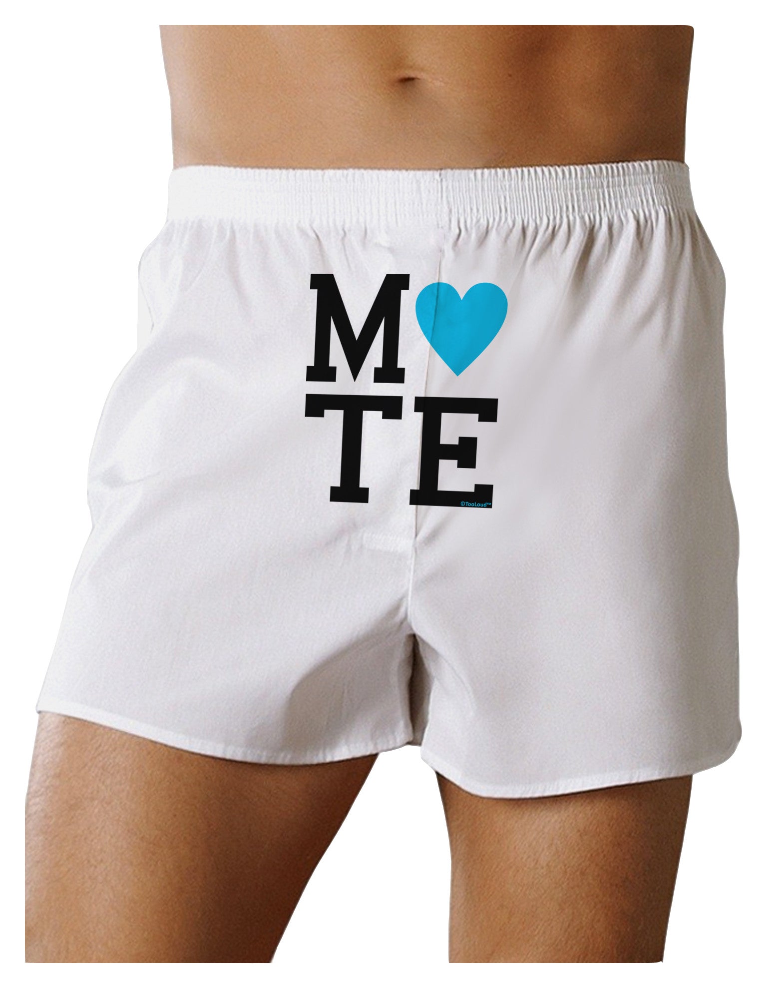Matching Soulmate Design - Mate - Blue Front Print Boxer Shorts by TooLoud-Boxer Shorts-TooLoud-White-Small-Davson Sales