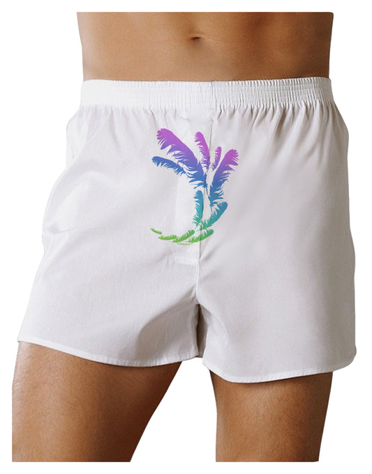 Tropical Feathers Front Print Boxer Shorts-Boxer Shorts-TooLoud-White-Small-Davson Sales