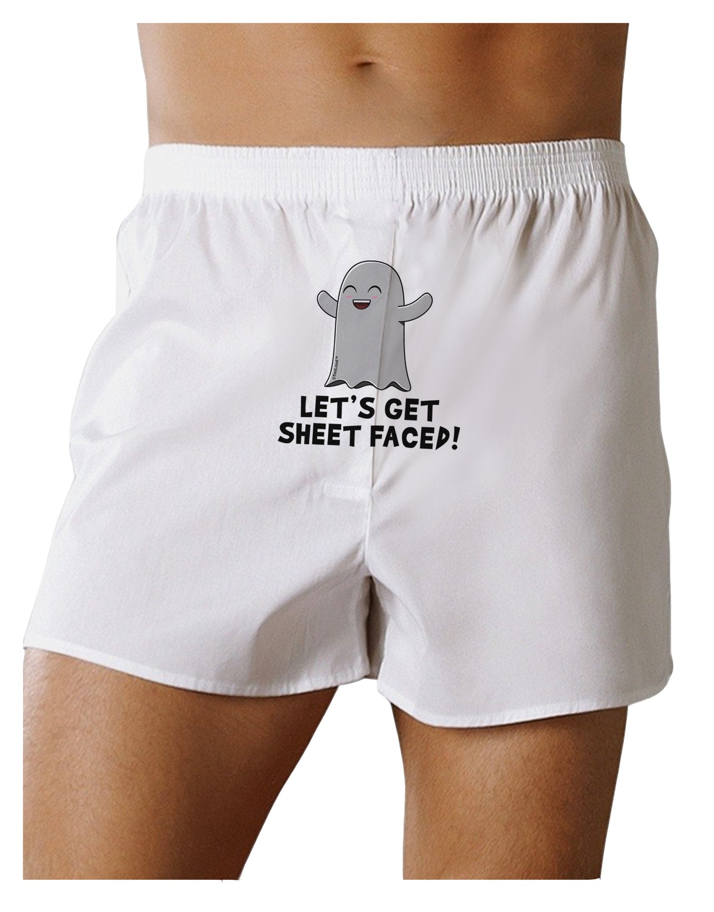 Let's Get Sheet Faced Front Print Boxer Shorts by TooLoud-Boxer Shorts-TooLoud-White-Small-Davson Sales
