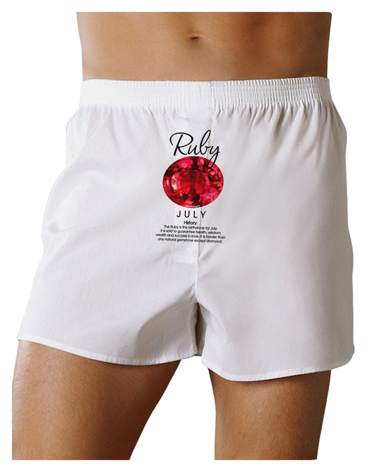 Birthstone Ruby Front Print Boxer Shorts-Boxer Shorts-TooLoud-White-Small-Davson Sales