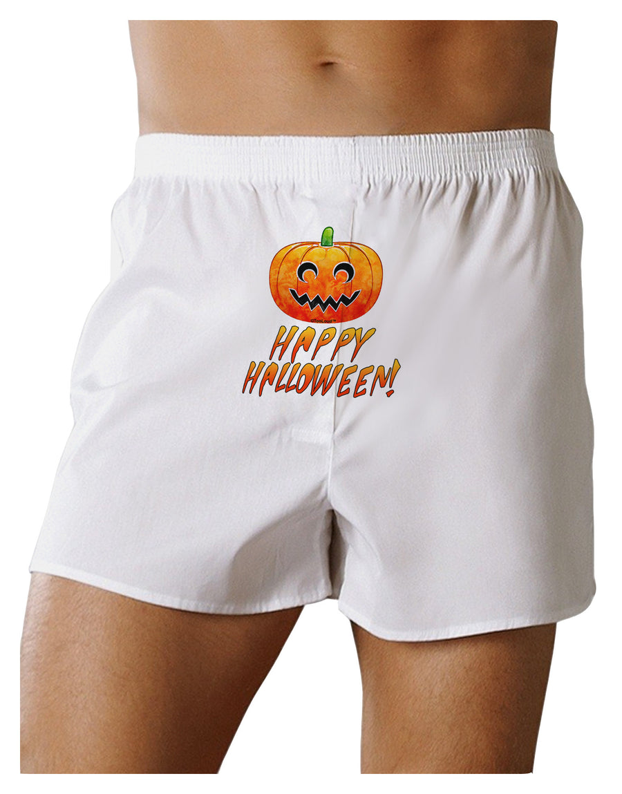 Jack-O-Lantern Watercolor Halloween Front Print Boxer Shorts-Boxer Shorts-TooLoud-White-Small-Davson Sales