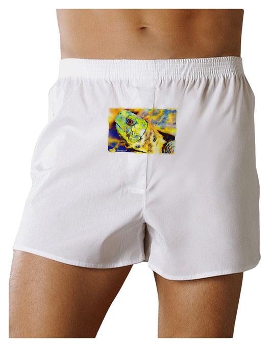 Menacing Turtle Watercolor Front Print Boxer Shorts-Boxer Shorts-TooLoud-White-Small-Davson Sales