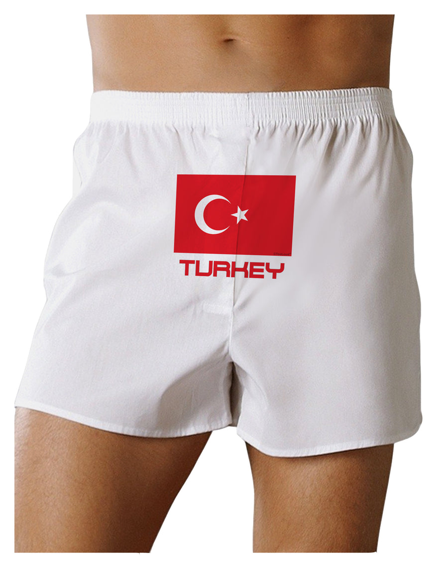 Turkey Flag with Text Front Print Boxers Shorts by TooLoud-Boxer Shorts-TooLoud-White-Small-Davson Sales