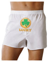 Shamrock Button - Lucky Front Print Boxer Shorts by TooLoud-Boxer Shorts-TooLoud-White-Small-Davson Sales