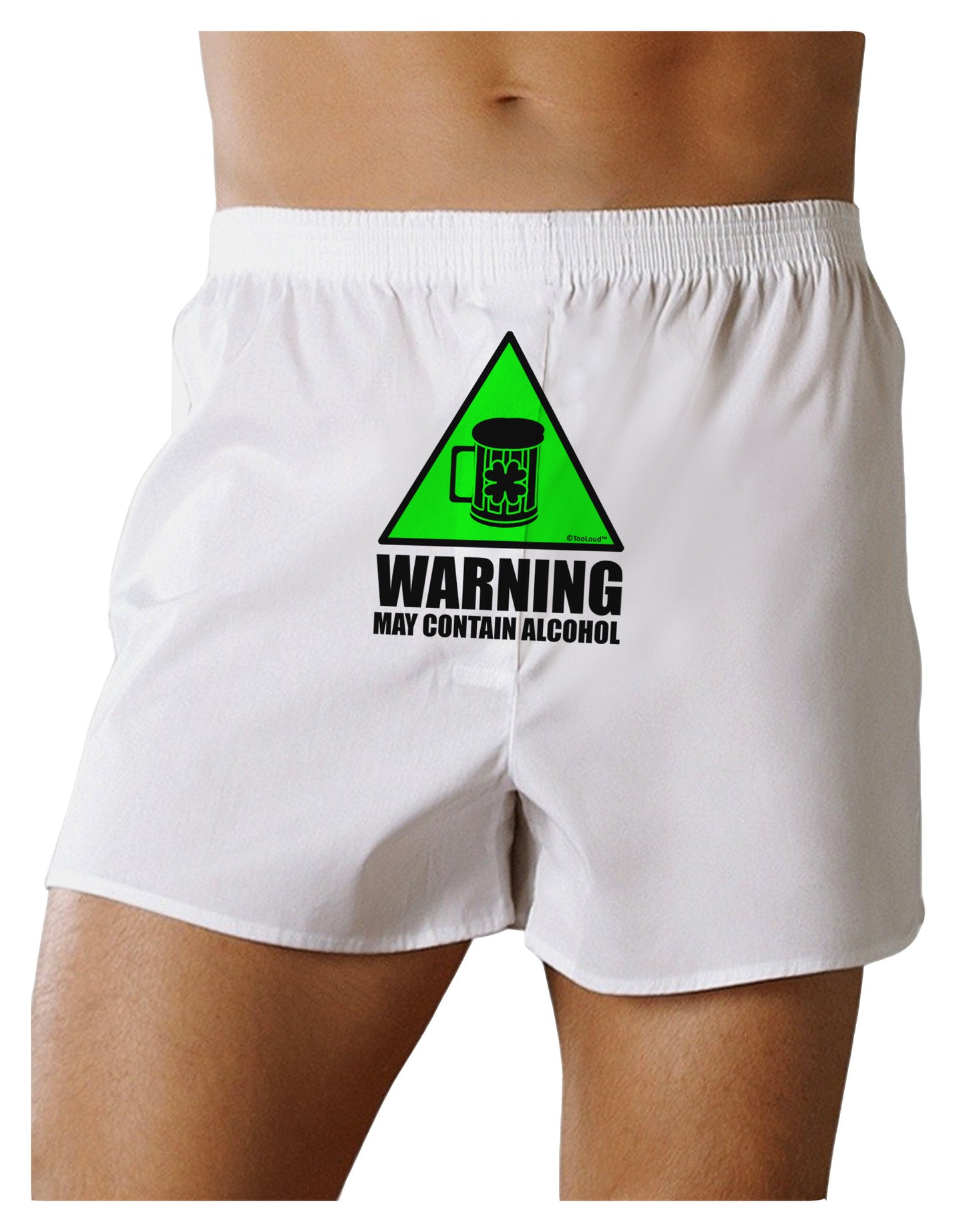 Warning May Contain Alcohol Front Print Boxer Shorts by TooLoud-Boxer Shorts-TooLoud-White-Small-Davson Sales