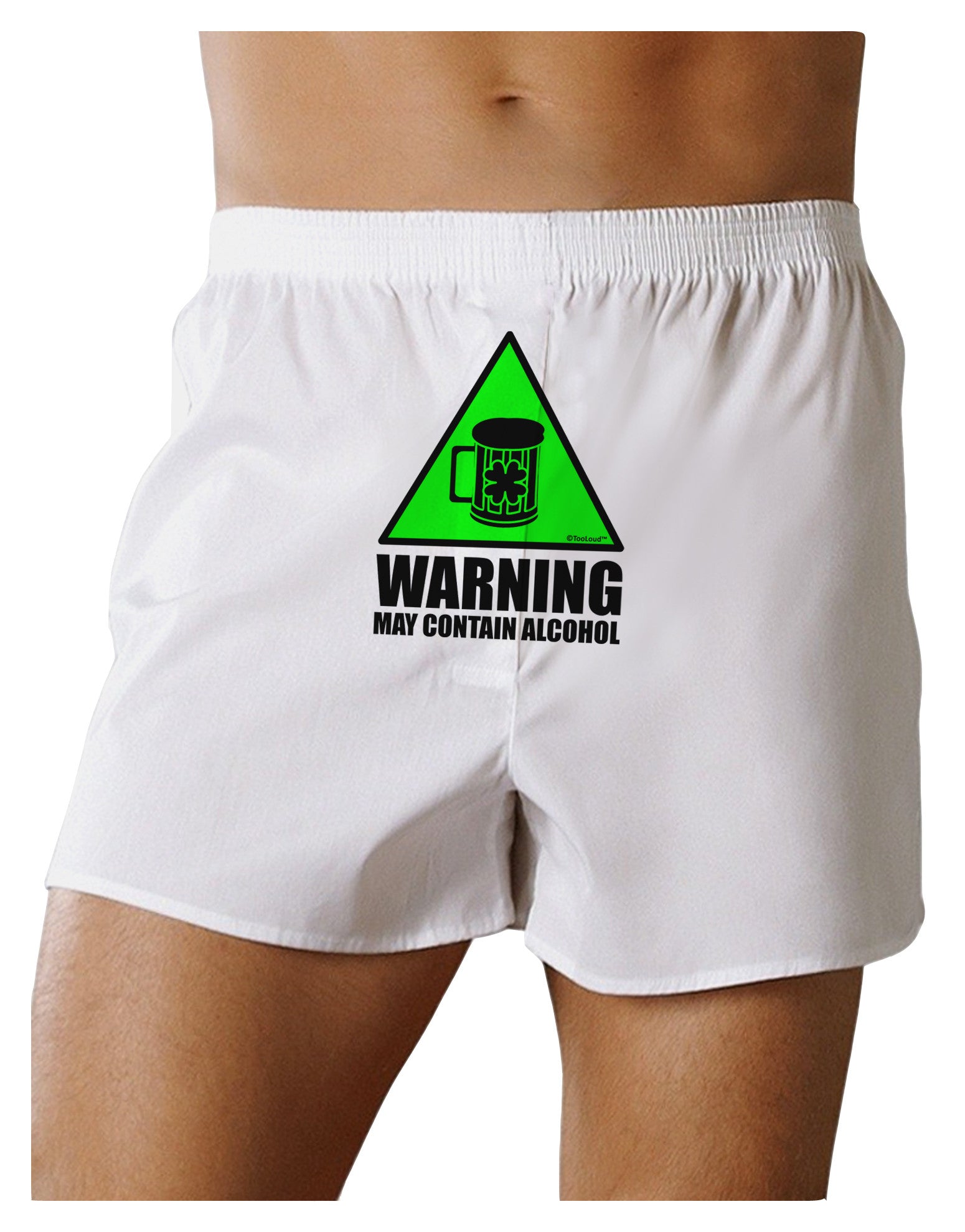 Warning May Contain Alcohol Front Print Boxer Shorts by TooLoud-Boxer Shorts-TooLoud-White-Small-Davson Sales
