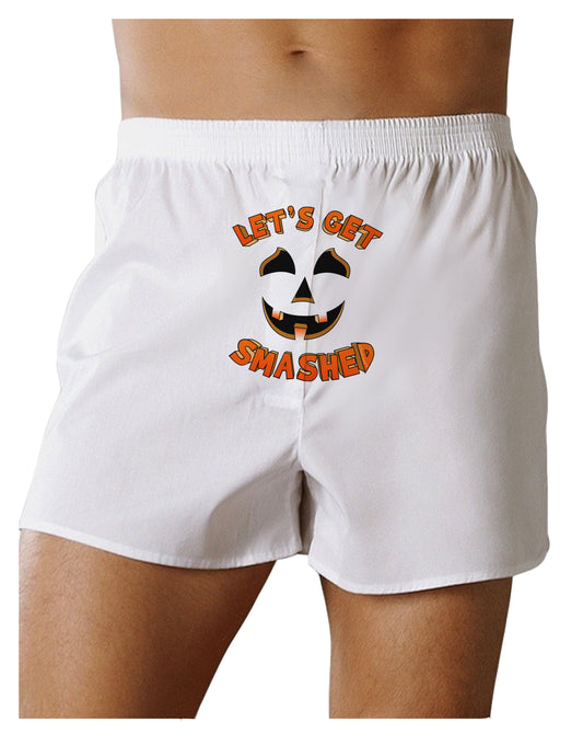 Let's Get Smashed Pumpkin Front Print Boxer Shorts by TooLoud-Boxer Shorts-TooLoud-White-Small-Davson Sales