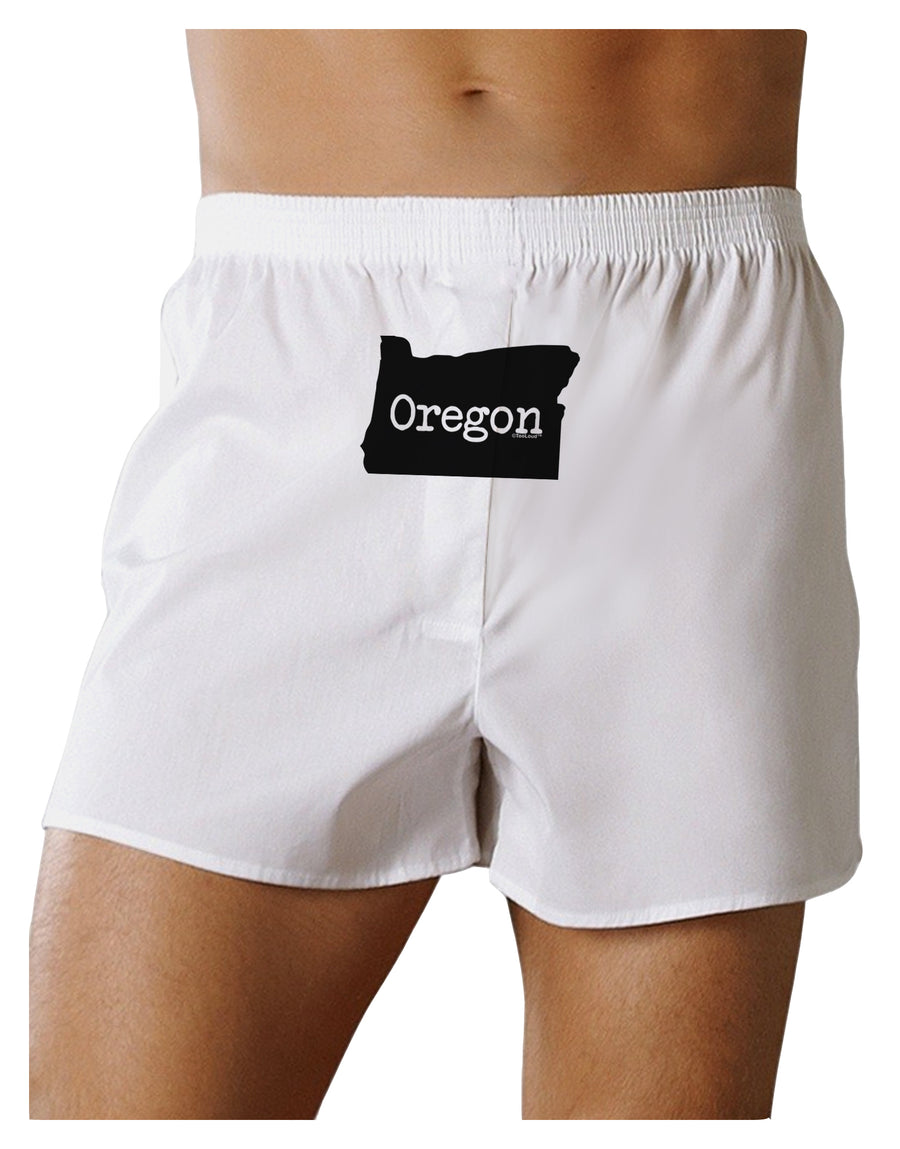 Oregon - United States Shape Front Print Boxers Shorts by TooLoud-Boxer Shorts-TooLoud-White-Small-Davson Sales