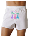 My First Easter - Three Bunnies Front Print Boxer Shorts by TooLoud-Boxer Shorts-TooLoud-White-Small-Davson Sales