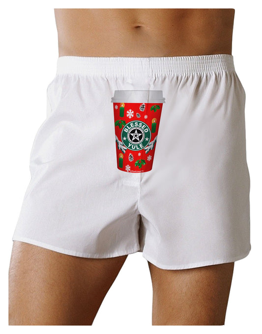 Blessed Yule Red Coffee Cup Front Print Boxer Shorts by-Boxer Shorts-TooLoud-White-XX-Large-Davson Sales