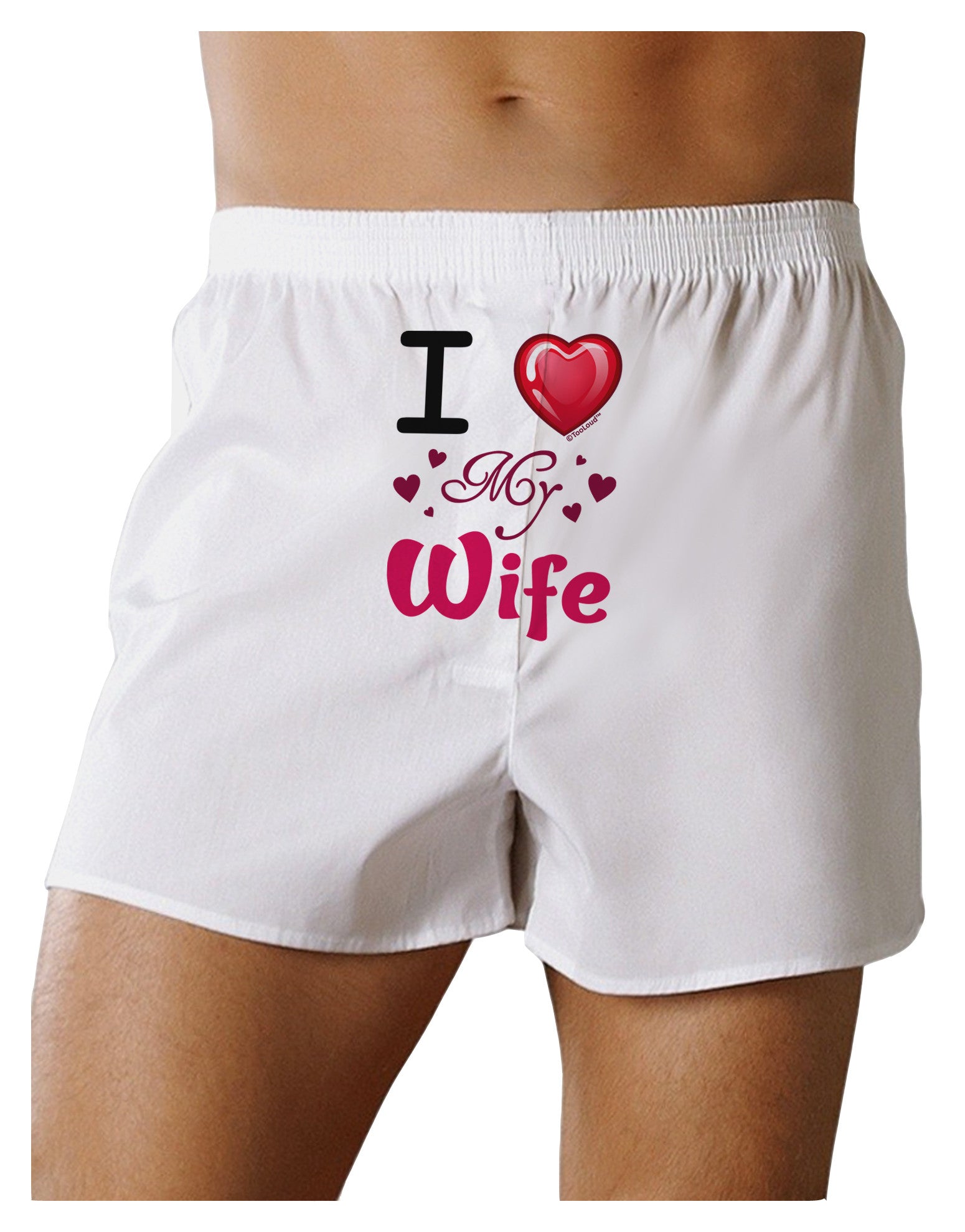 I Love Heart My Wife Front Print Boxer Shorts-Boxer Shorts-TooLoud-White-Small-Davson Sales