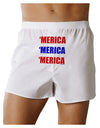 Merica Merica Merica - Red and Blue Front Print Boxer Shorts-Boxer Shorts-TooLoud-White-Small-Davson Sales