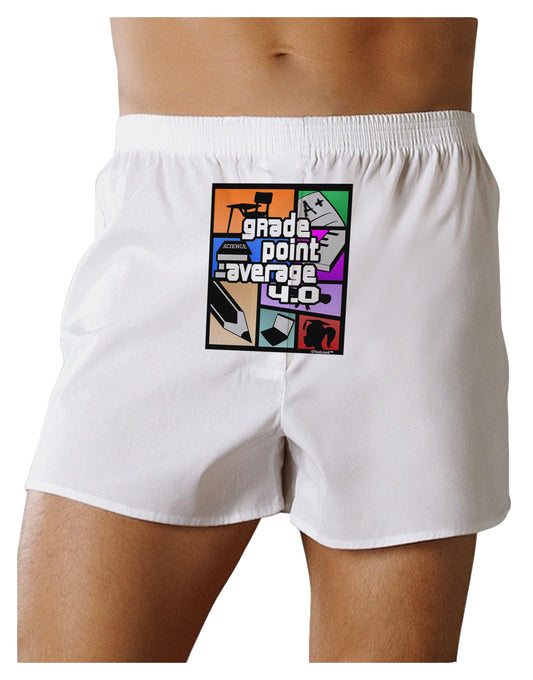 GPA 4 - Grade Point Average Front Print Boxer Shorts-Boxer Shorts-TooLoud-White-Small-Davson Sales