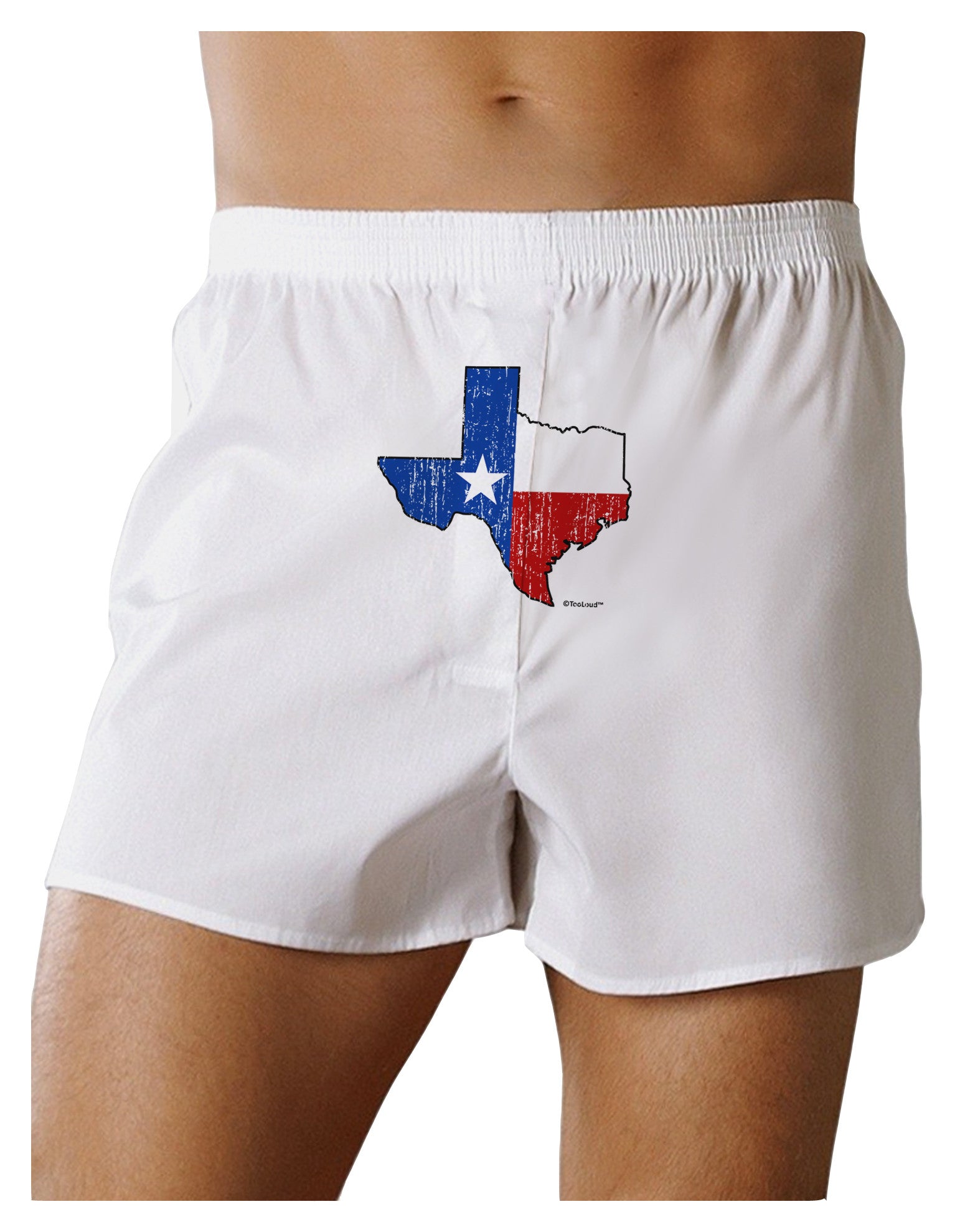State of Texas Flag Design - Distressed Front Print Boxer Shorts-Boxer Shorts-TooLoud-White-Small-Davson Sales