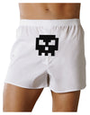 Retro 8-Bit Skull Front Print Boxer Shorts-Boxer Shorts-TooLoud-White-Small-Davson Sales