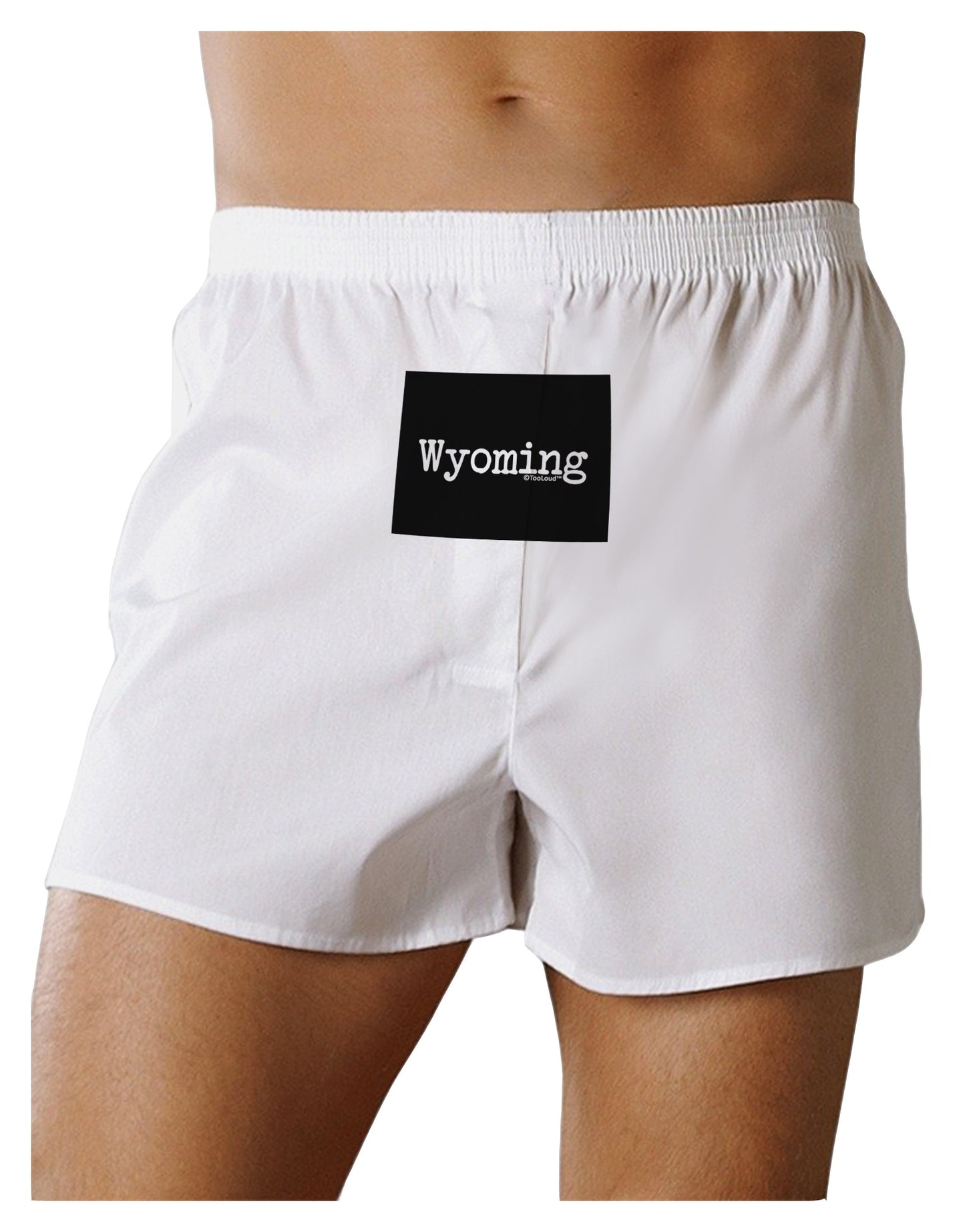TooLoud Wyoming - United States Shape Front Print Boxer Shorts-Boxer Shorts-TooLoud-White-Small-Davson Sales