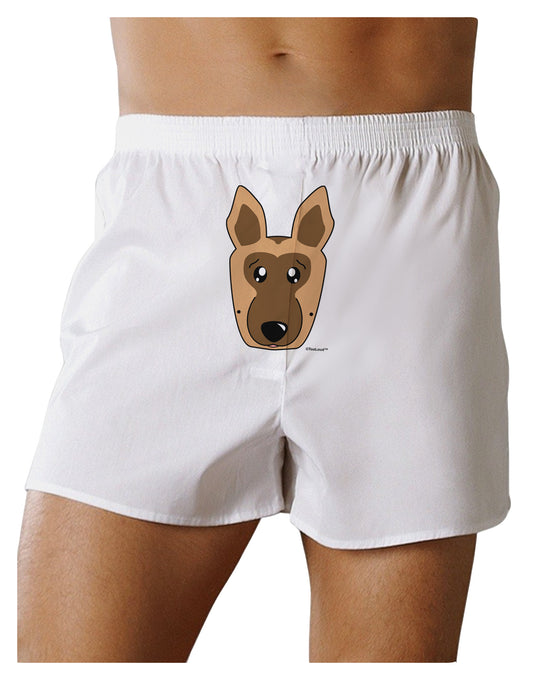 Cute German Shepherd Dog Front Print Boxer Shorts by TooLoud-Boxer Shorts-TooLoud-White-Small-Davson Sales