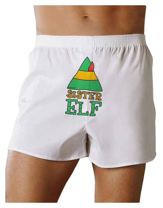 Matching Christmas Design - Elf Family - Sister Elf Front Print Boxer Shorts-Boxer Shorts-TooLoud-White-Small-Davson Sales
