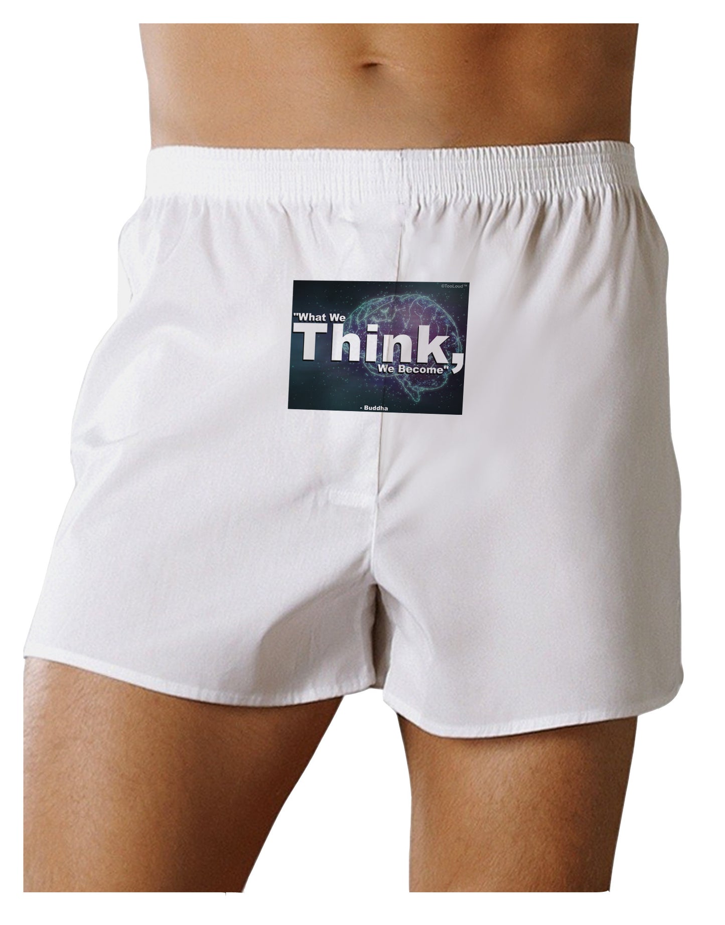 What We Think Buddha Front Print Boxer Shorts-Boxer Shorts-TooLoud-White-Small-Davson Sales