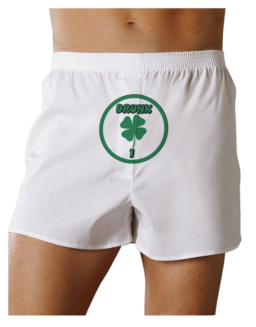 Drunk 1 Funny Front Print Boxers Shorts by TooLoud-TooLoud-White-Small-Davson Sales