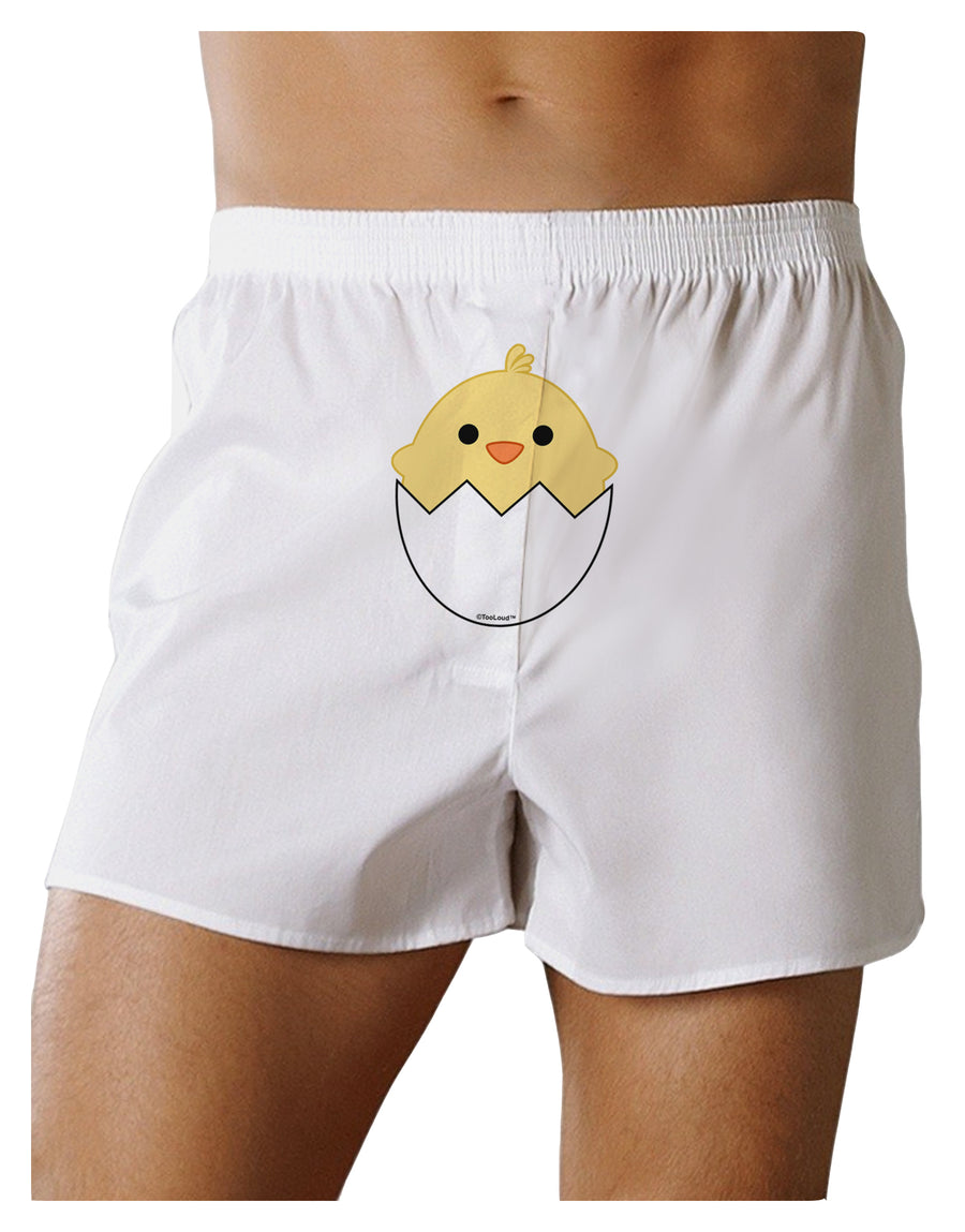 Cute Hatching Chick Design Front Print Boxers Shorts by TooLoud-Boxer Shorts-TooLoud-White-Small-Davson Sales