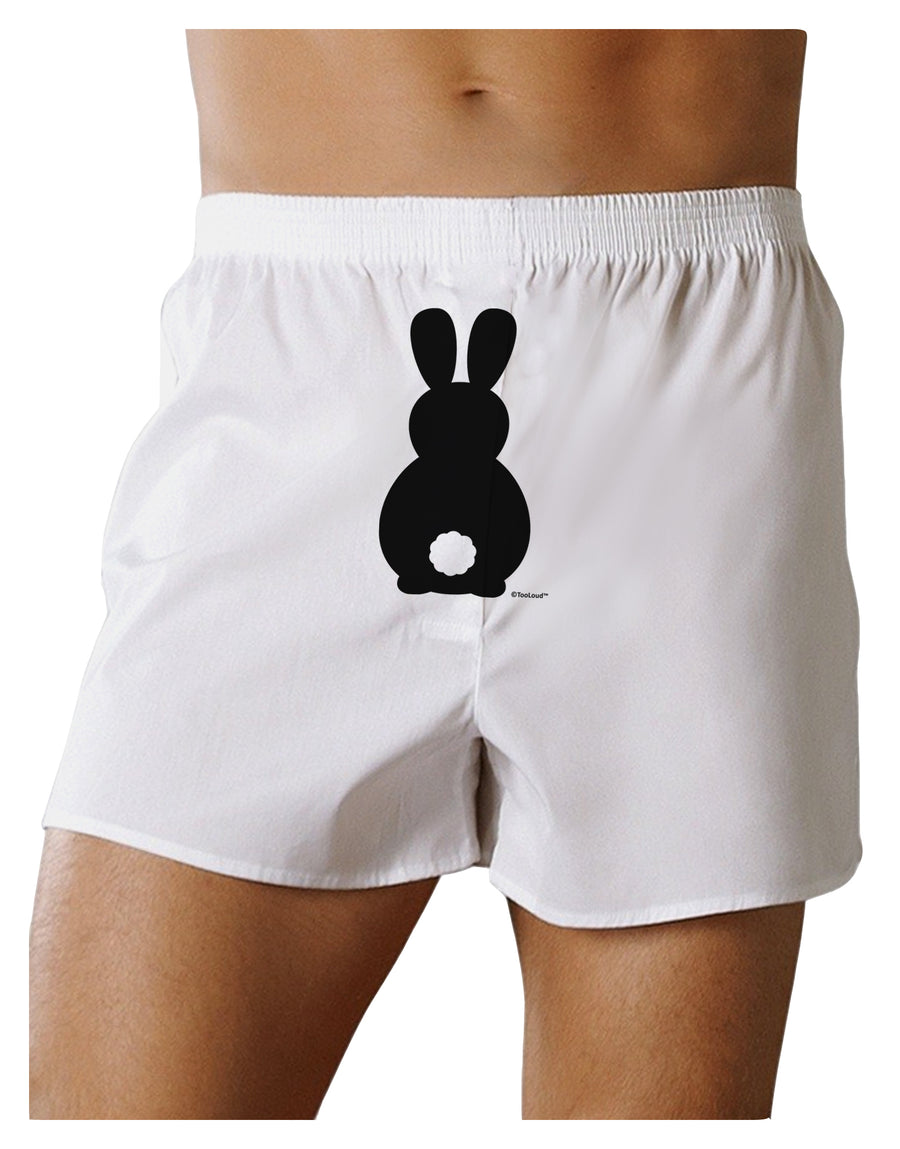 Cute Bunny Silhouette with Tail Front Print Boxer Shorts by TooLoud-Boxer Shorts-TooLoud-White-Small-Davson Sales