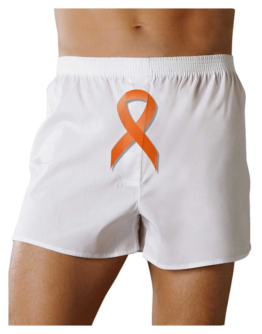 Leukemia Awareness Ribbon - Orange Front Print Boxer Shorts-Boxer Shorts-TooLoud-White-Small-Davson Sales