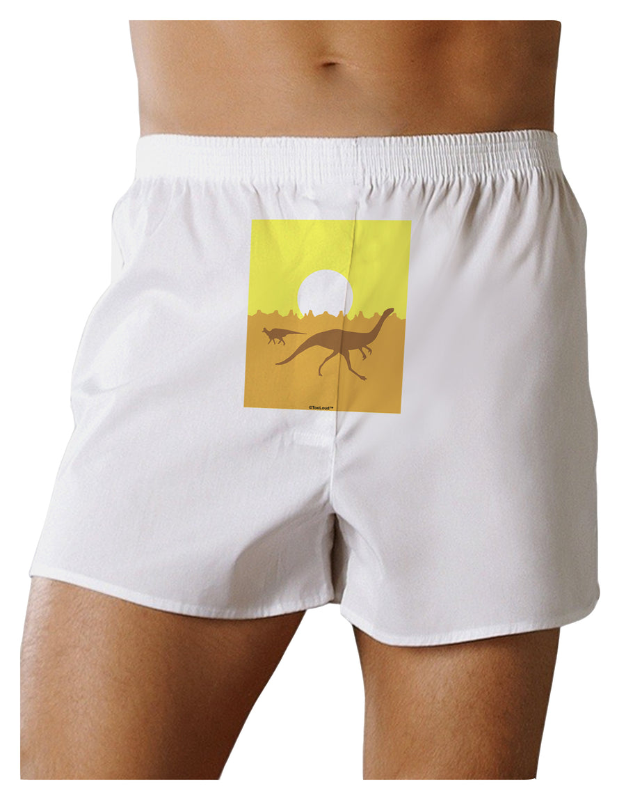 Jurassic Dinosaur Sunrise Front Print Boxers Shorts by TooLoud-Boxer Shorts-TooLoud-White-Small-Davson Sales