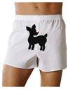 Cute Rudolph Silhouette - Christmas Front Print Boxer Shorts by TooLoud-Boxer Shorts-TooLoud-White-Small-Davson Sales