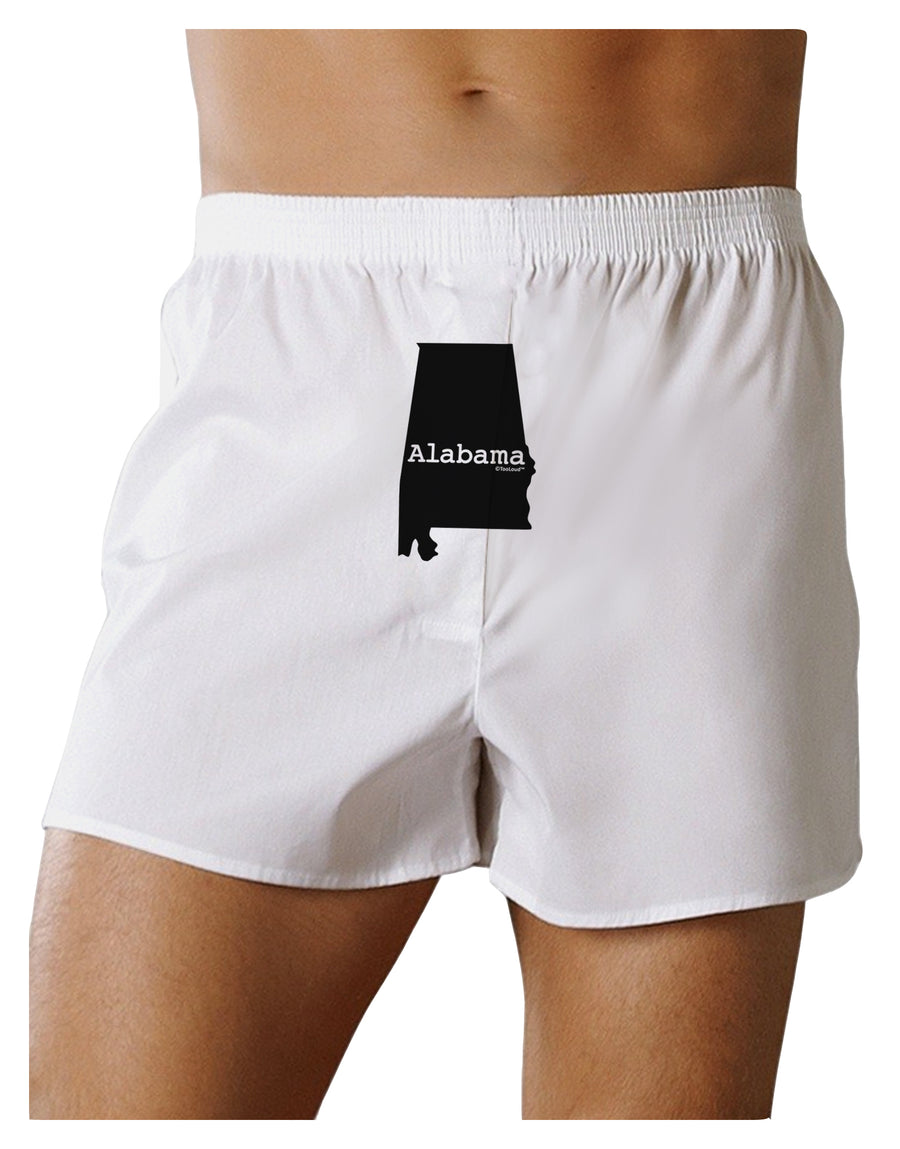 Alabama - United States Shape Front Print Boxer Shorts by TooLoud-Boxer Shorts-TooLoud-White-Small-Davson Sales