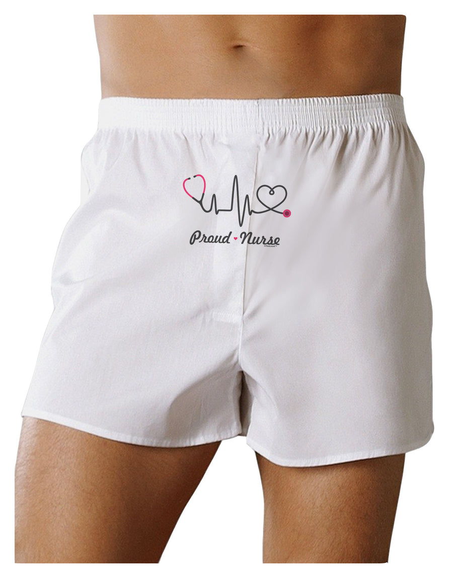 Stethoscope Heartbeat Text Front Print Boxer Shorts-Boxer Shorts-TooLoud-White-Small-Davson Sales