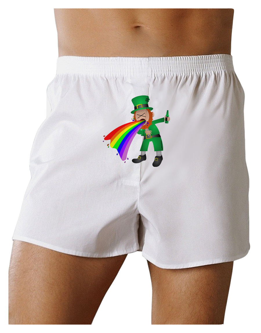 Puking Rainbow Leprechaun Front Print Boxer Shorts-Boxer Shorts-TooLoud-White-Small-Davson Sales