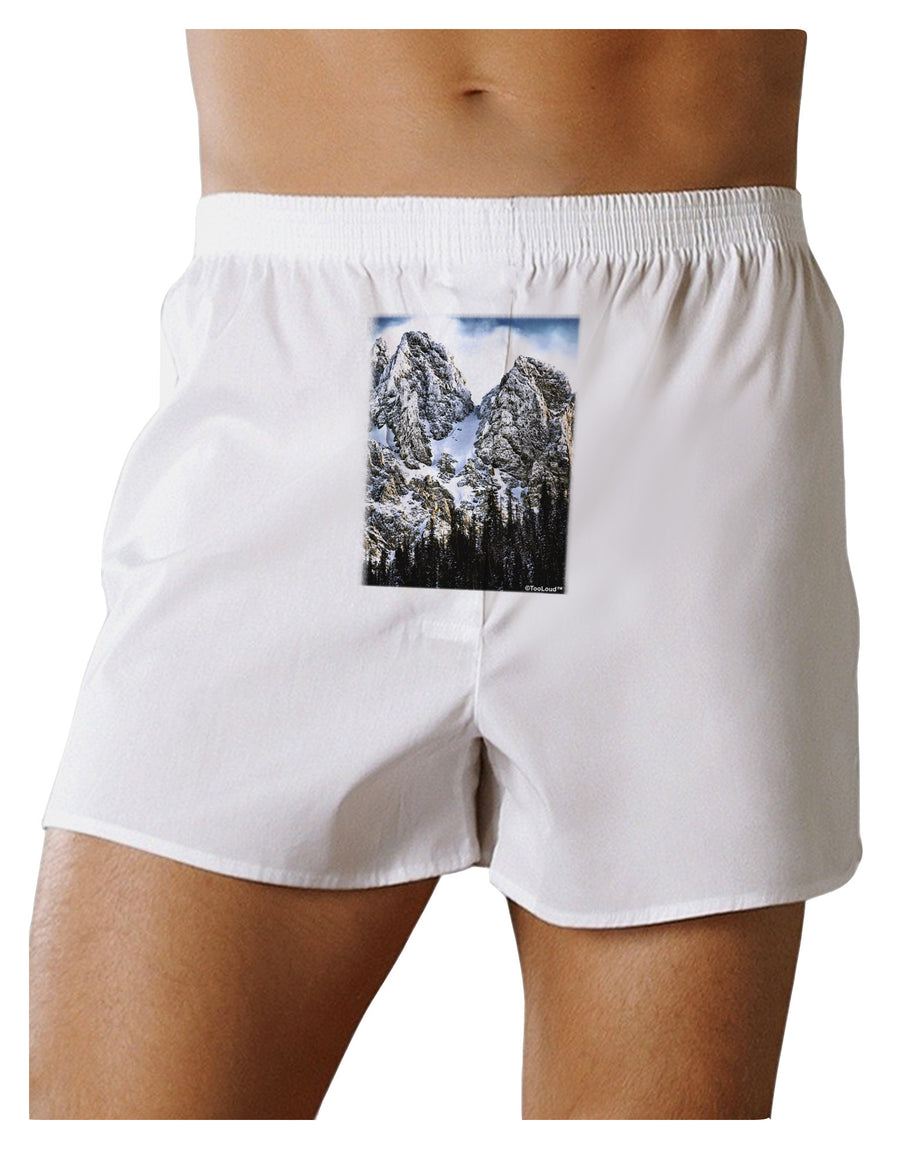 Mountain Landscape 2 Front Print Boxer Shorts-Boxer Shorts-TooLoud-White-Small-Davson Sales