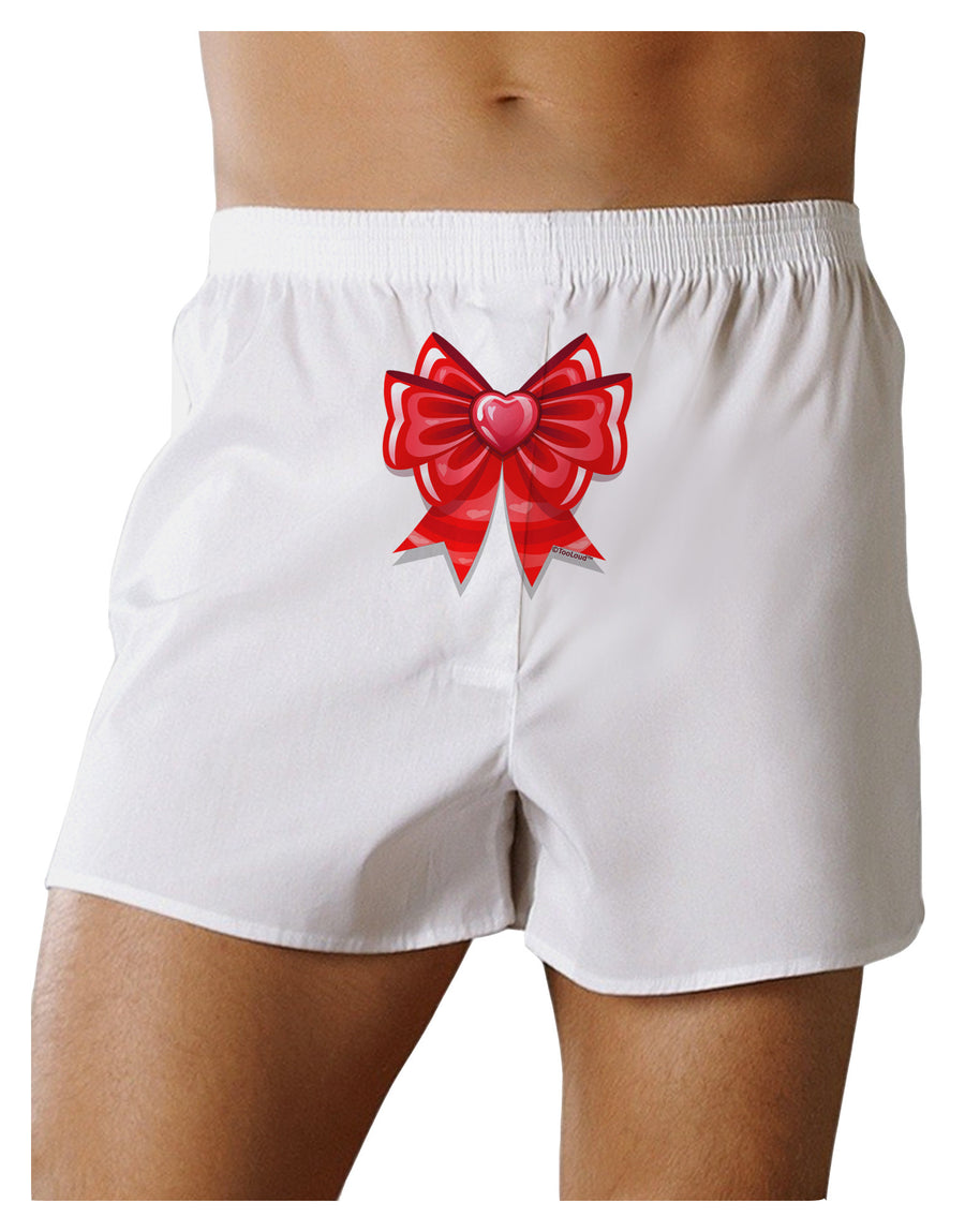 Valentine's Day Heart Bow Front Print Boxer Shorts-Boxer Shorts-TooLoud-White-Small-Davson Sales