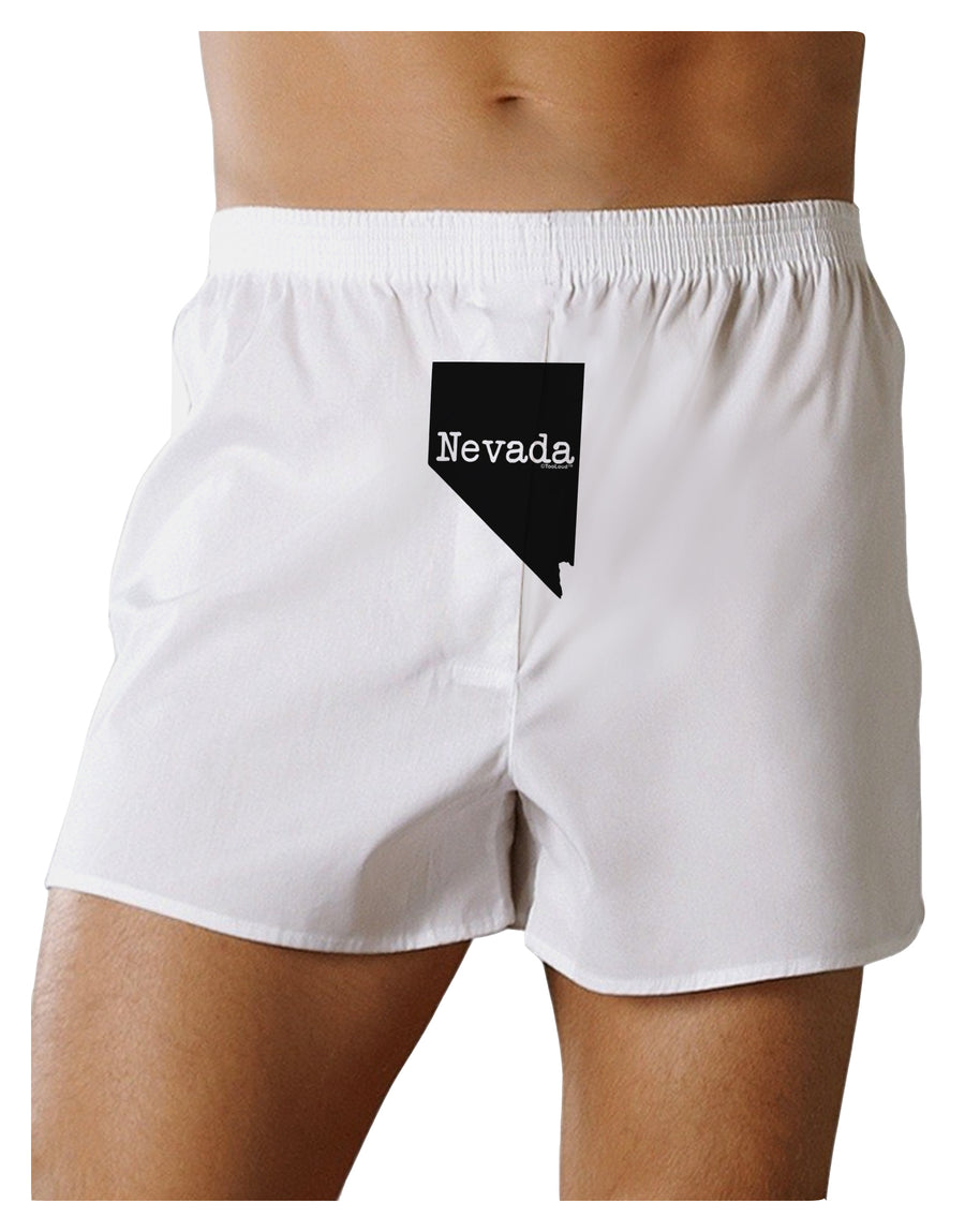 Nevada - United States Shape Front Print Boxers Shorts by TooLoud-Boxer Shorts-TooLoud-White-Small-Davson Sales