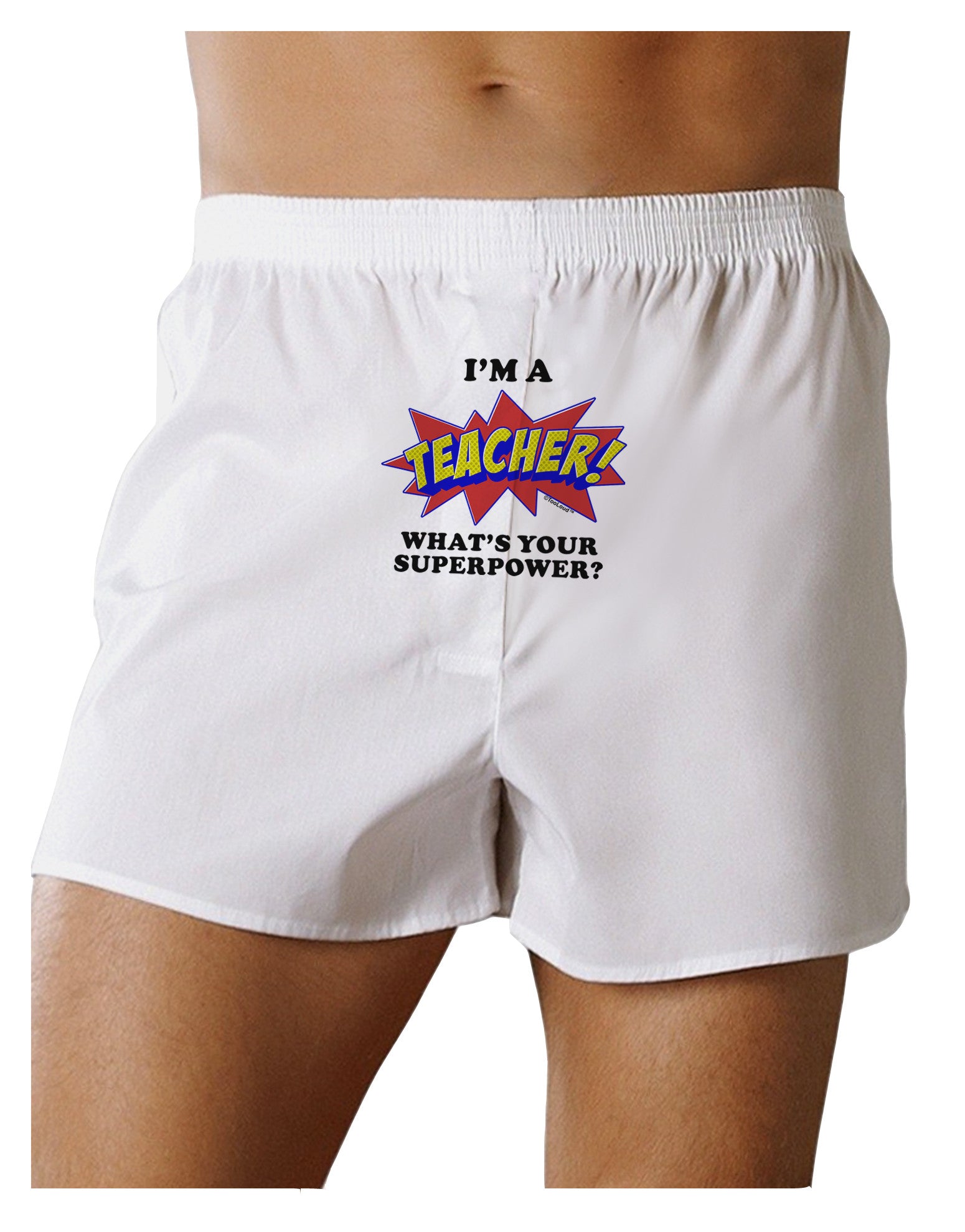 Teacher - Superpower Front Print Boxer Shorts-Boxer Shorts-TooLoud-White-Small-Davson Sales